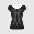 Rock Metal Skeleton Hollow Back T-Shirt