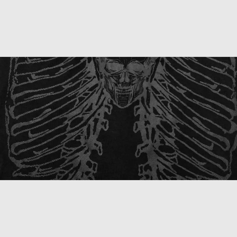 Rock Metal Skeleton Hollow Back T-Shirt
