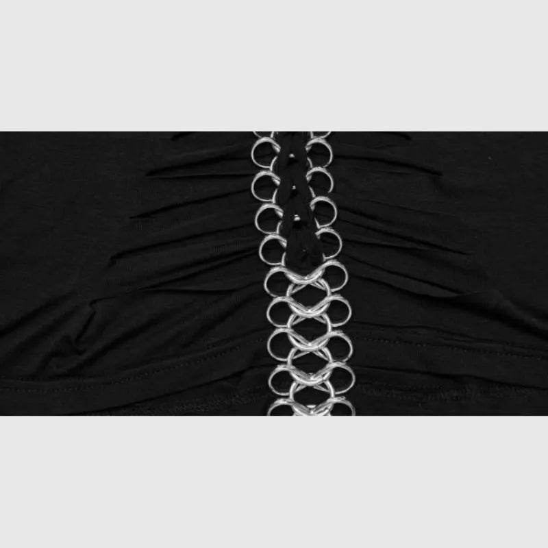 Rock Metal Skeleton Hollow Back T-Shirt