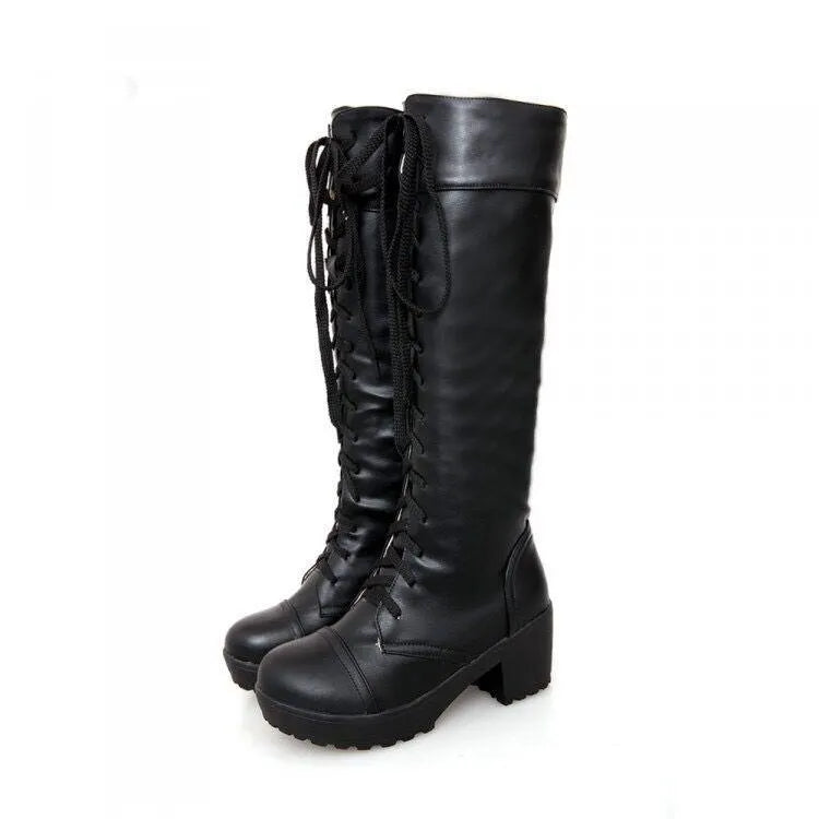 Lace Up High Boots