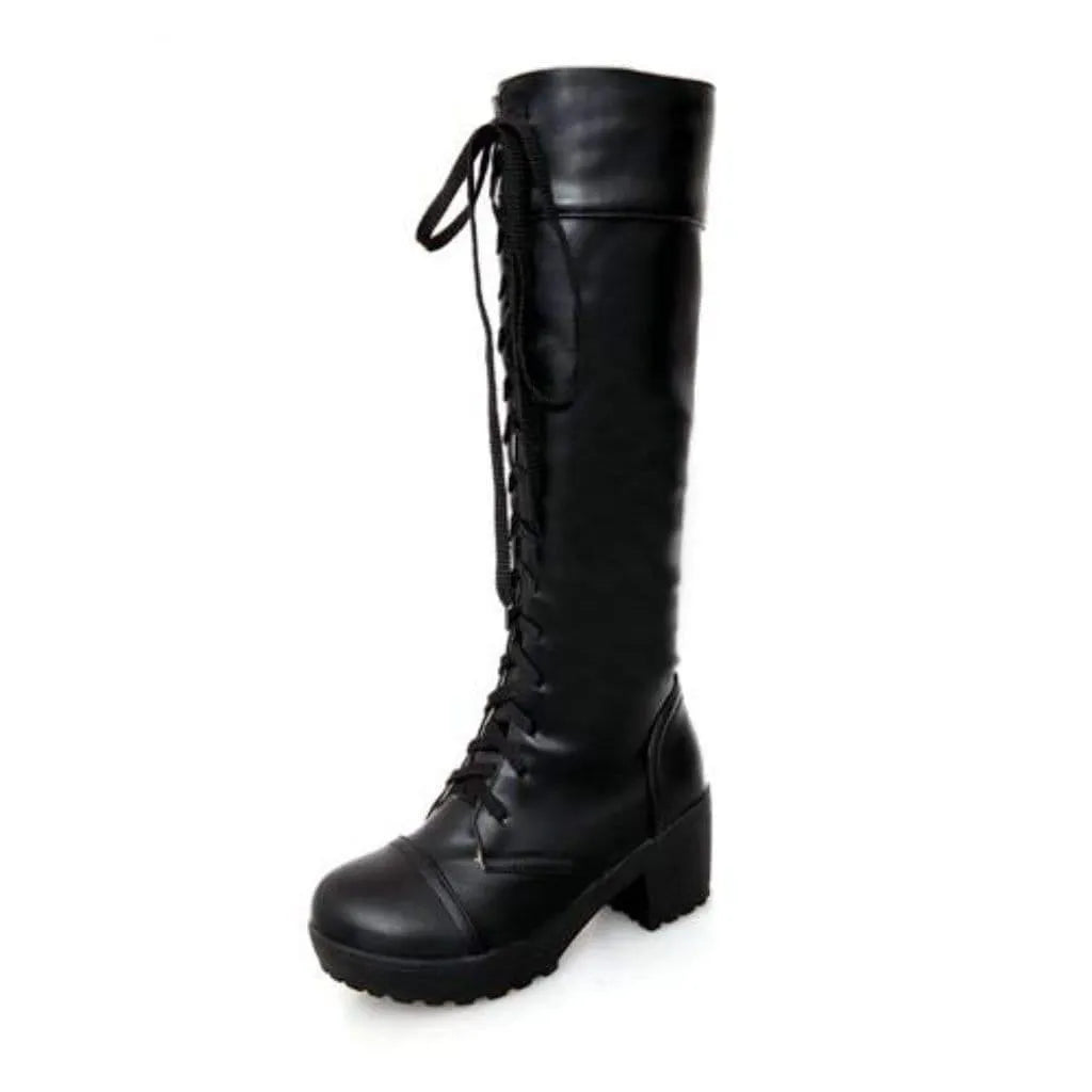Lace Up High Boots