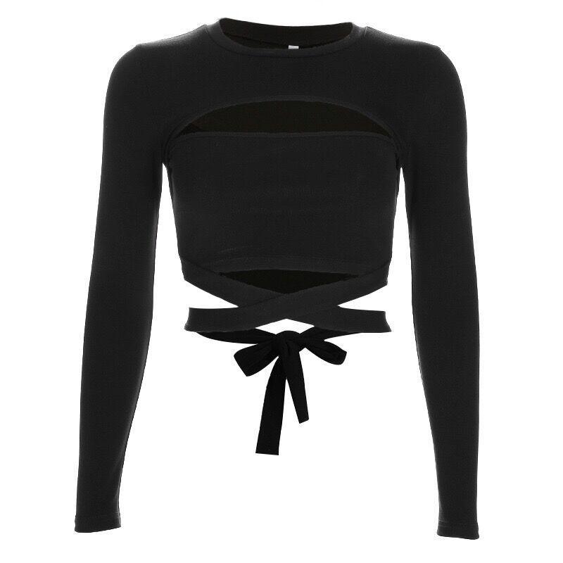 Hollow Out Long Sleeve Top
