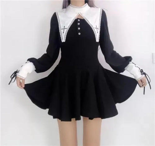 2-Piece High Waist Nun Stretch Dress