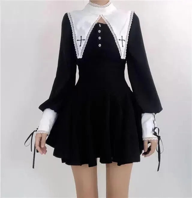 2-Piece High Waist Nun Stretch Dress