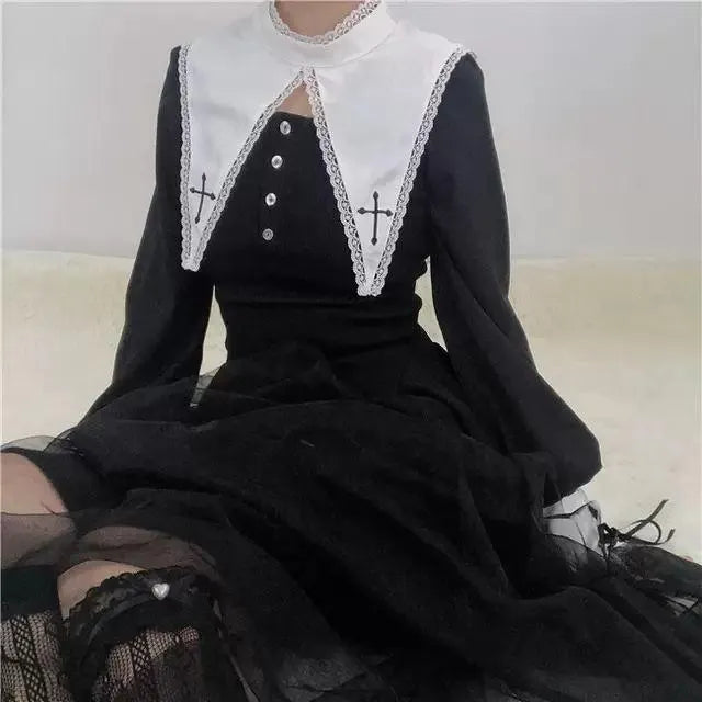 2-Piece High Waist Nun Stretch Dress