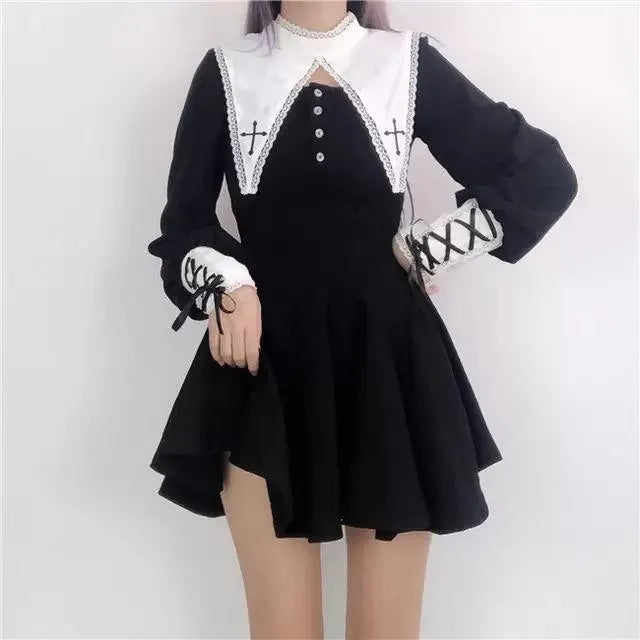 2-Piece High Waist Nun Stretch Dress