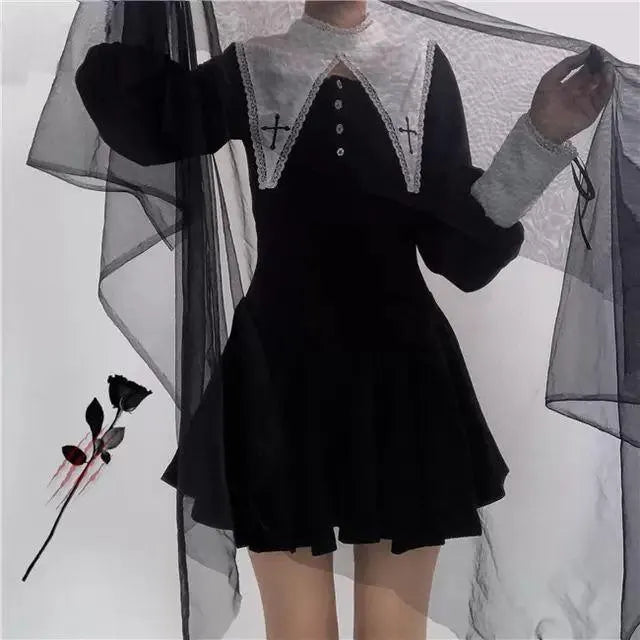 2-Piece High Waist Nun Stretch Dress