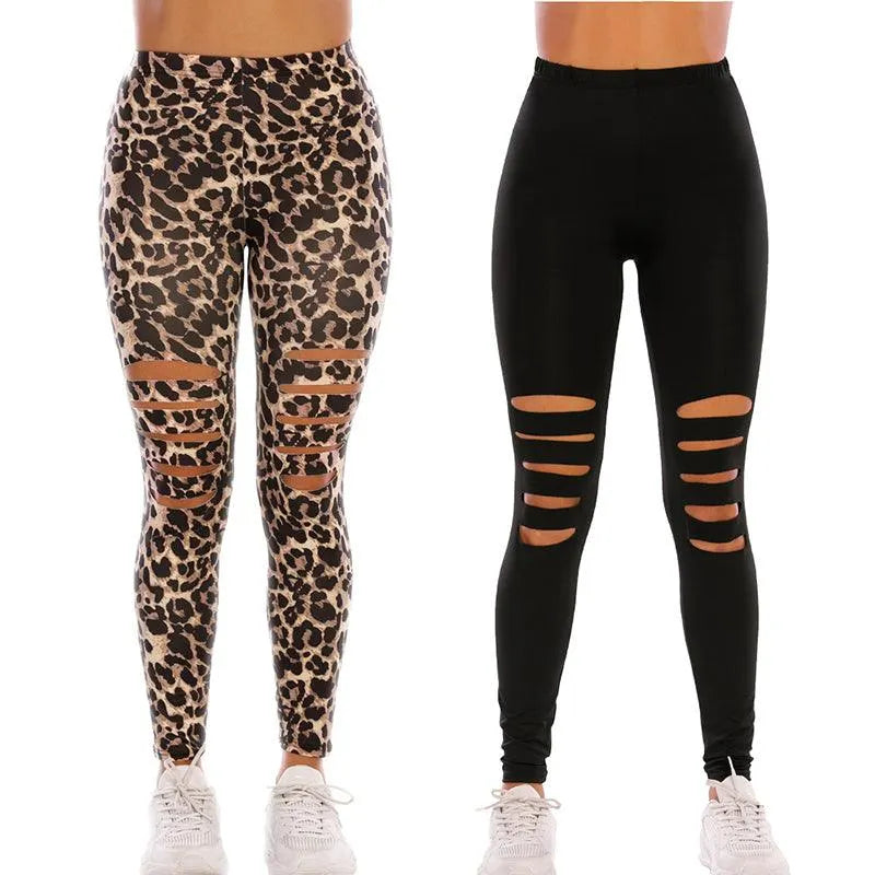 Noir Leopard Print Spandex Leggings