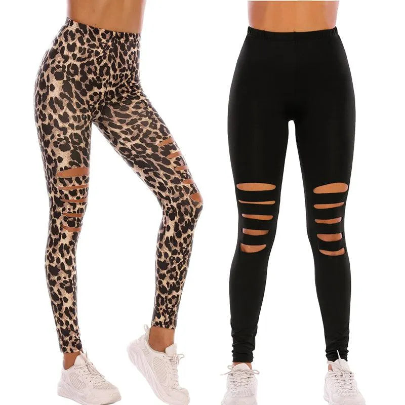 Noir Leopard Print Spandex Leggings
