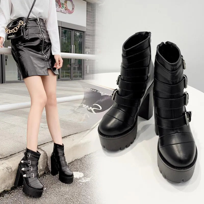 Women Buckle Boots