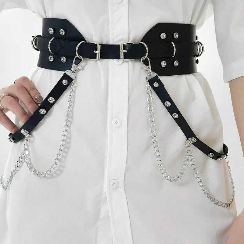 Vintage Embellished Leather Belt