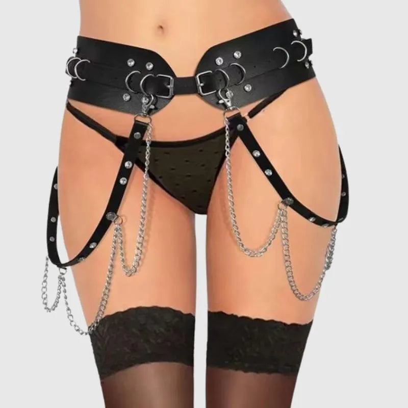 Vintage Embellished Leather Belt
