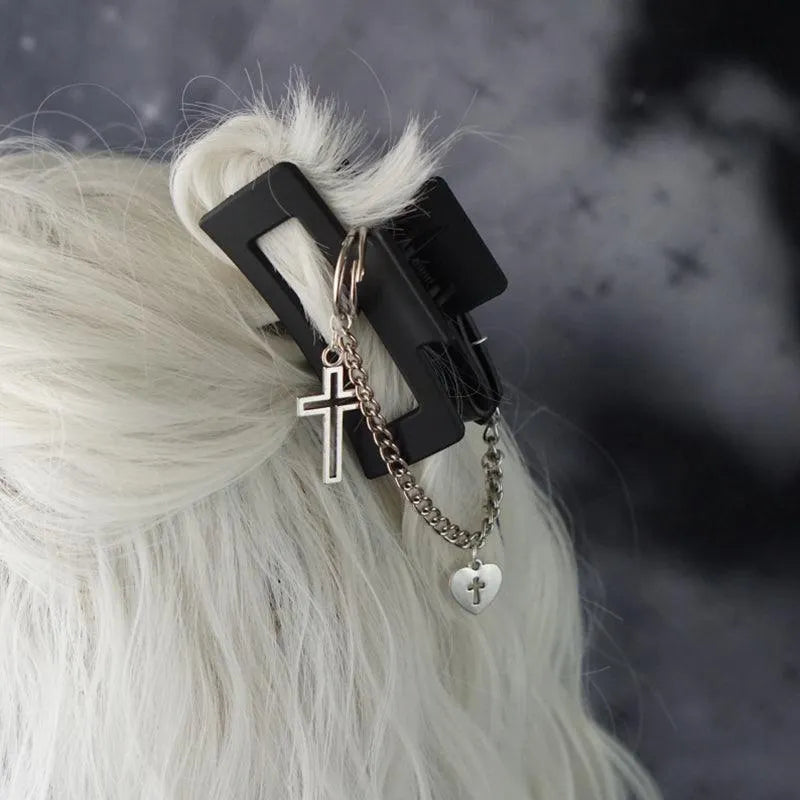 Love Heart Cross Hairpin
