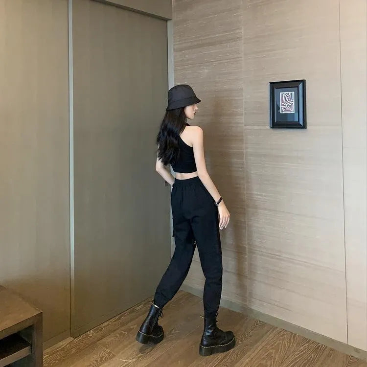 Chained Zipper Cargo Pants
