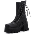 Goth Lace Up Side Platform Boots