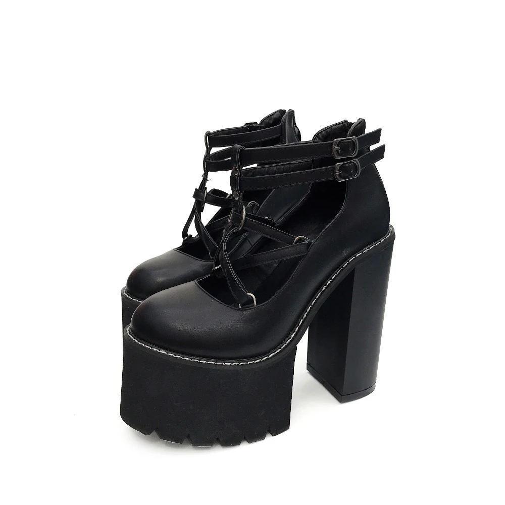 Pentagram Strap Pumps Platform Shoes