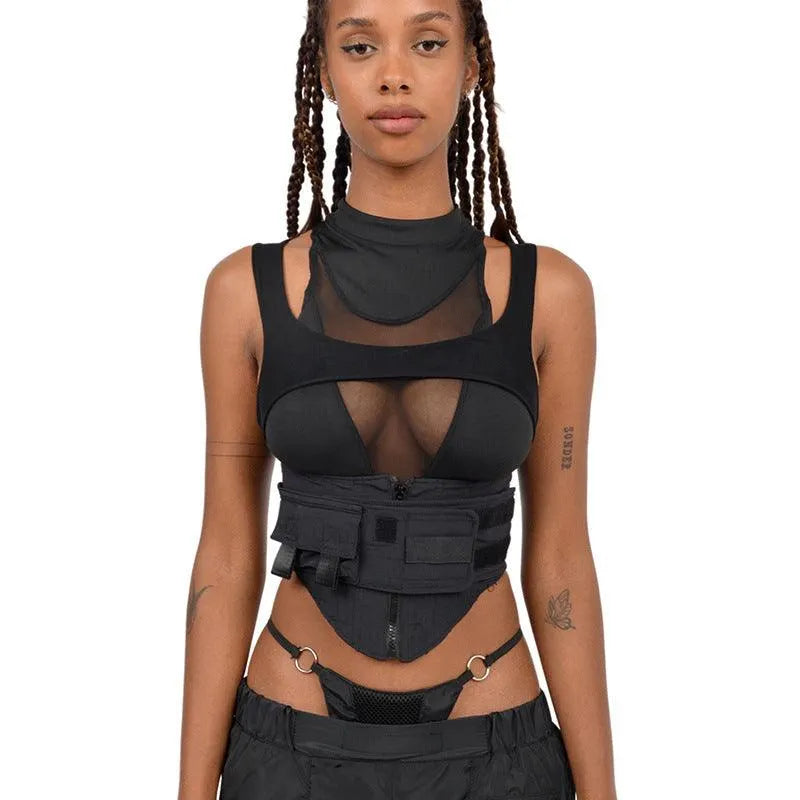 Gotta Calm Down Mesh Panelled Top