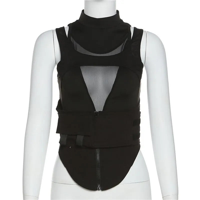 Gotta Calm Down Mesh Panelled Top