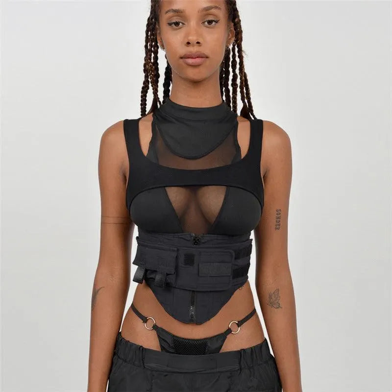 Gotta Calm Down Mesh Panelled Top