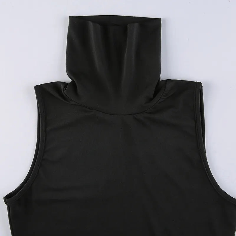 Gothic Diablo High Neck Long Dress