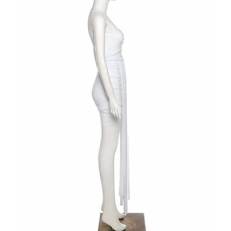 Mesh Open Back Slim Dress