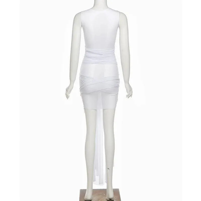 Mesh Open Back Slim Dress