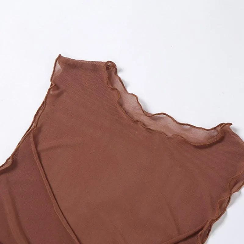 Mesh Open Back Slim Dress