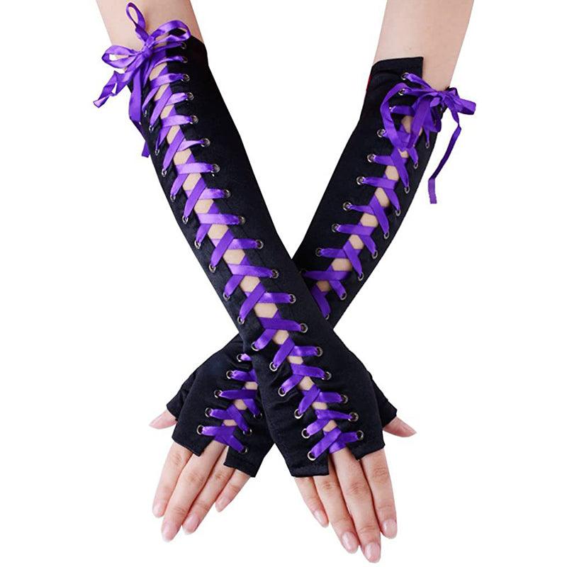 Lace Tie Sleeve Gloves