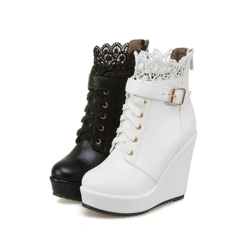 Lace Platform Boots