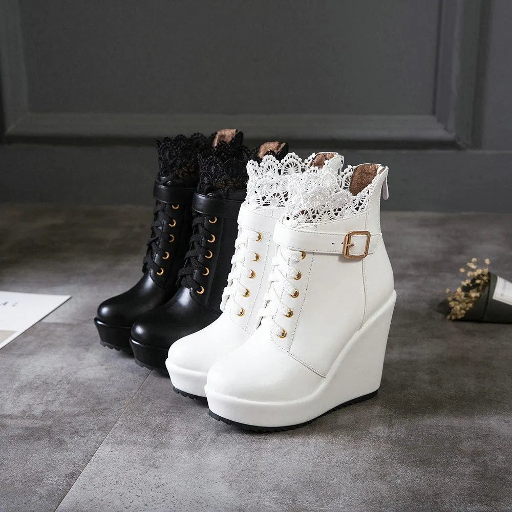 Lace Platform Boots
