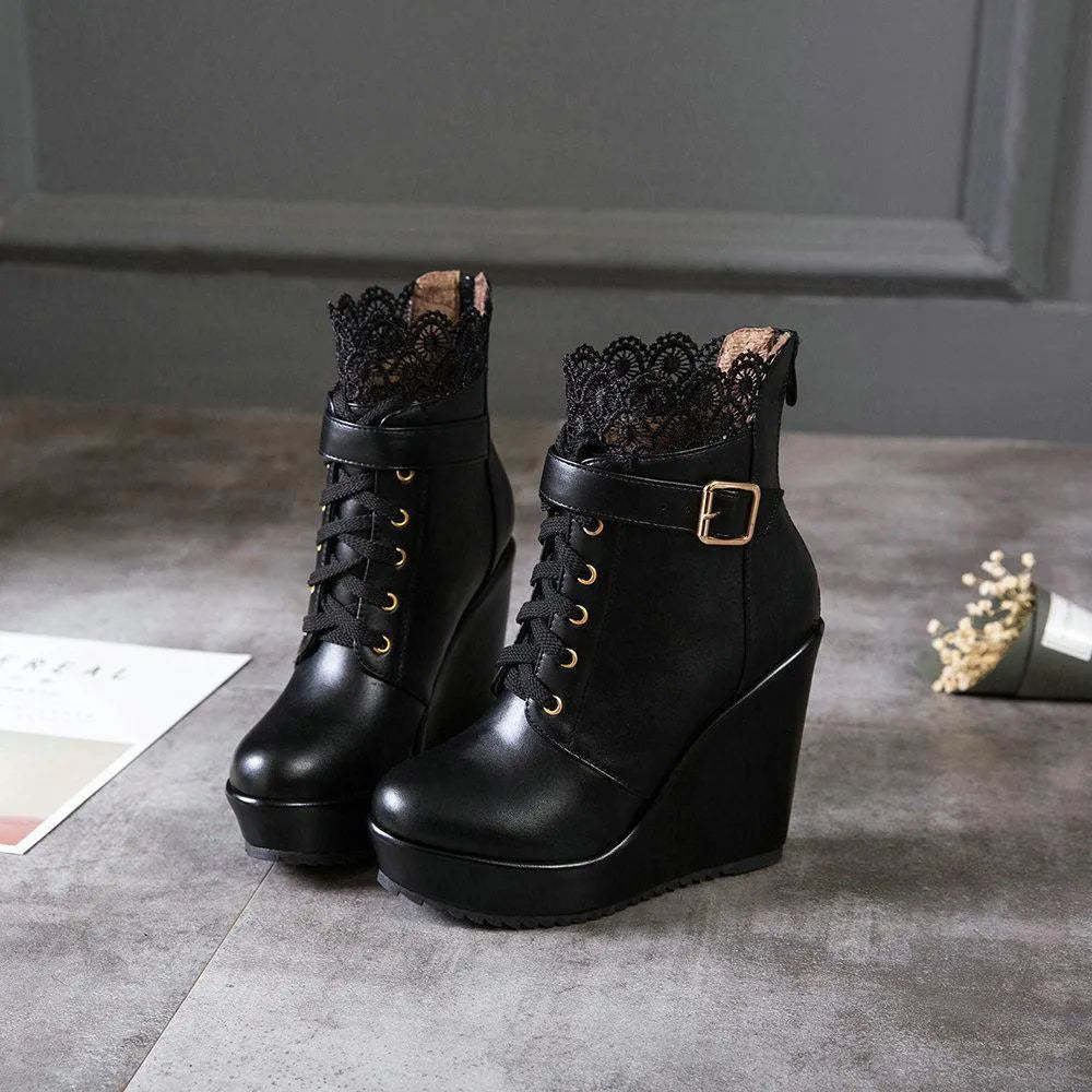 Lace Platform Boots