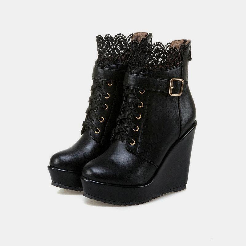 Lace Platform Boots
