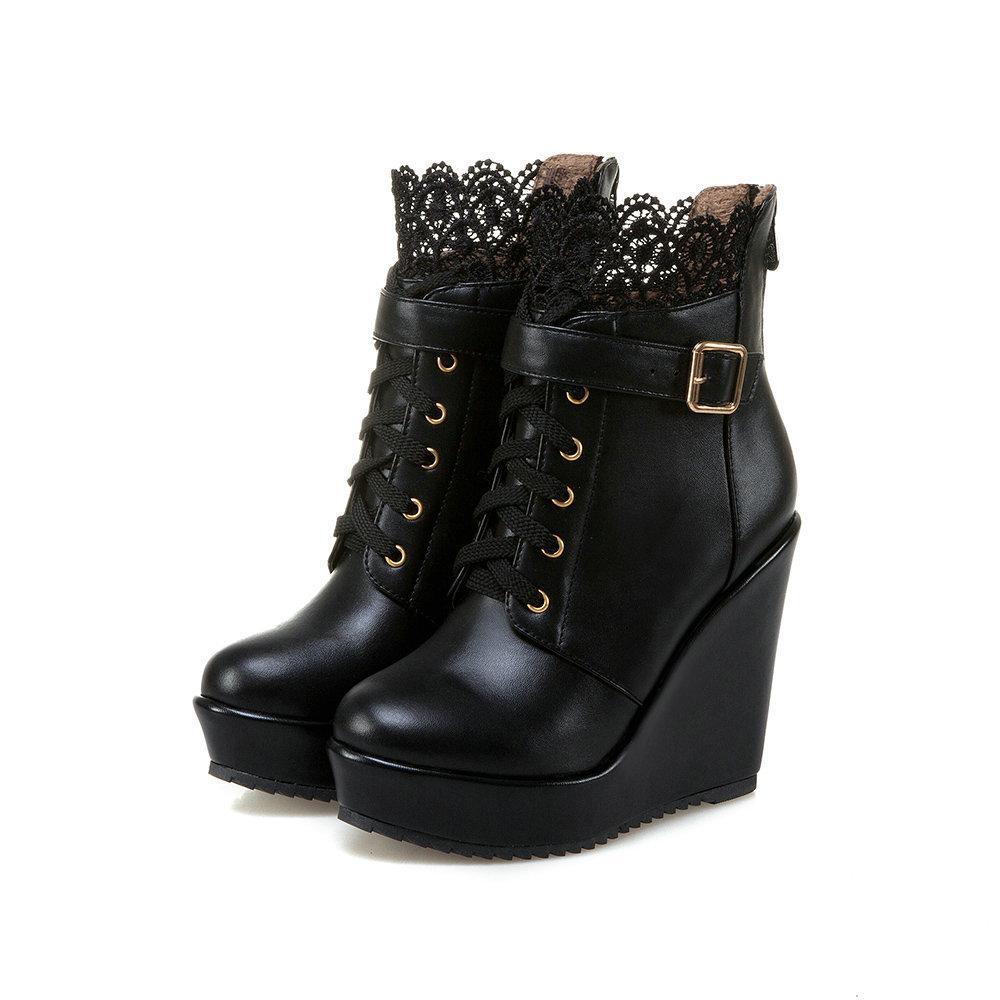 Lace Platform Boots