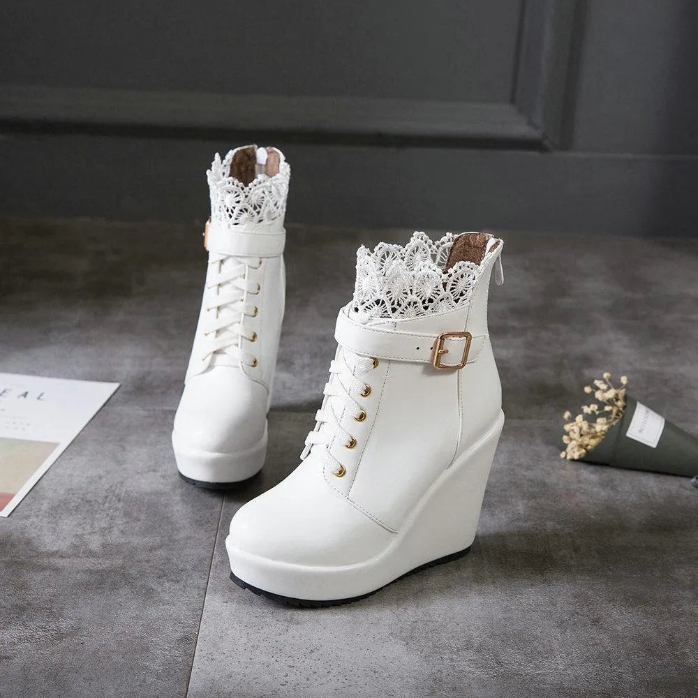 Lace Platform Boots