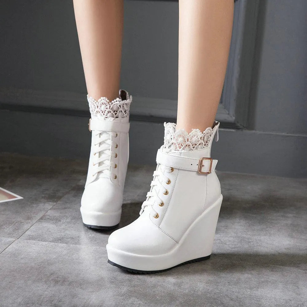 Lace Platform Boots
