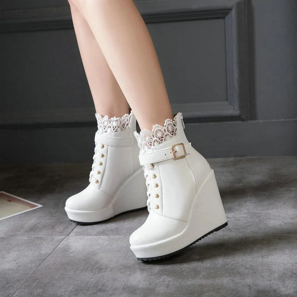 Lace Platform Boots