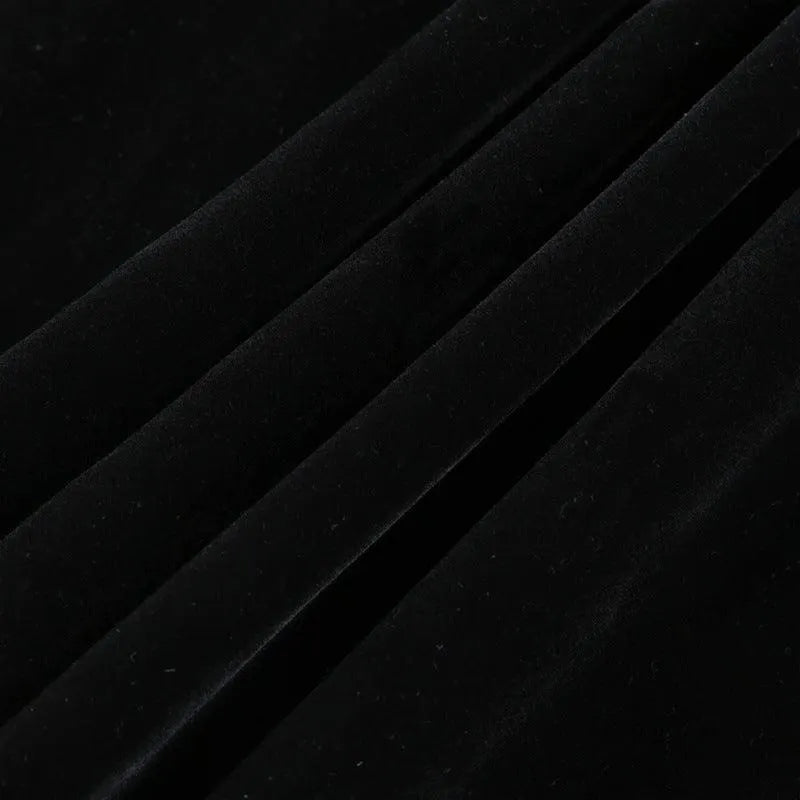 Square Collar Velvet A-line Dress