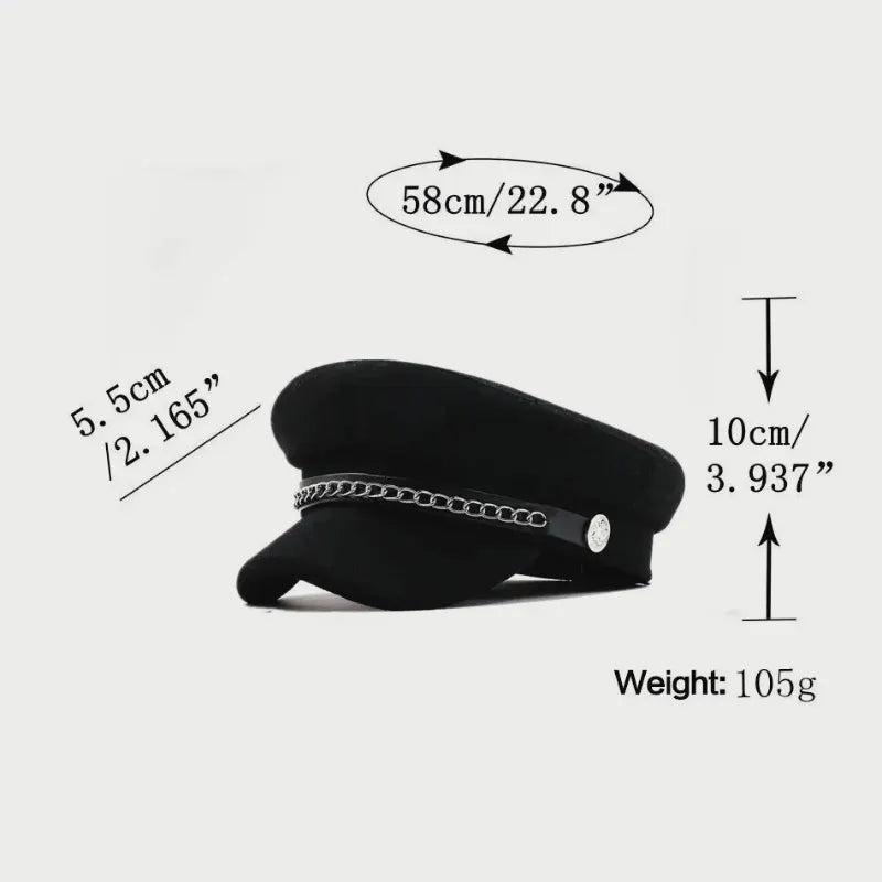 Gothic Newsboy Chain Hat