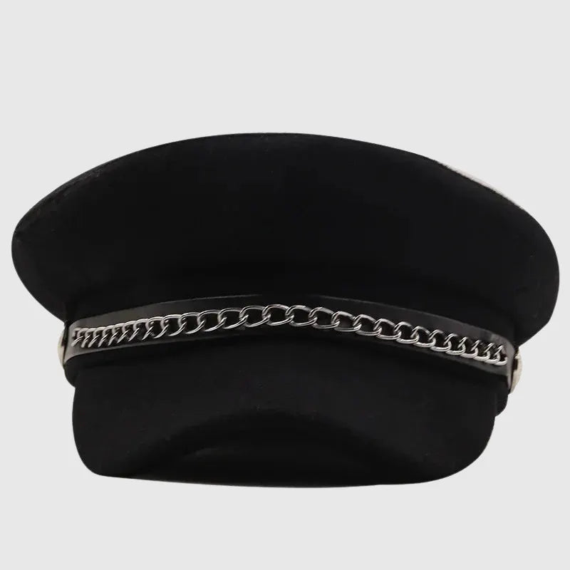 Gothic Newsboy Chain Hat