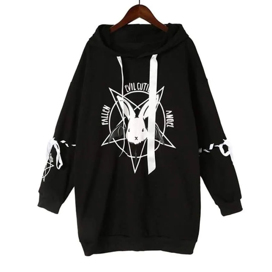 Kawaii Rabbit Lace Up Hoodie