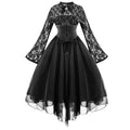Gothic Style Splicing Long Sleeve Flared Dress