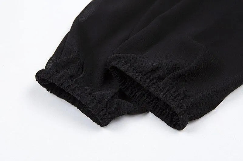 Off Shoulder Ruffled Mesh Bodysuit