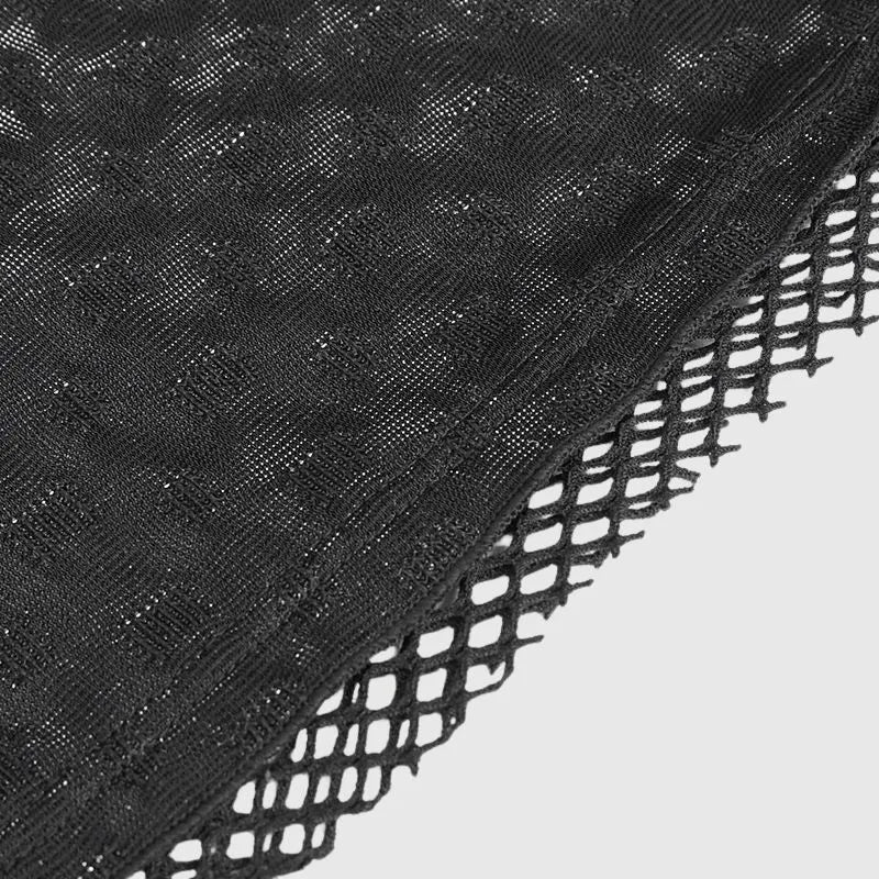 Sheer Mesh Cutout Belt T-Shirt