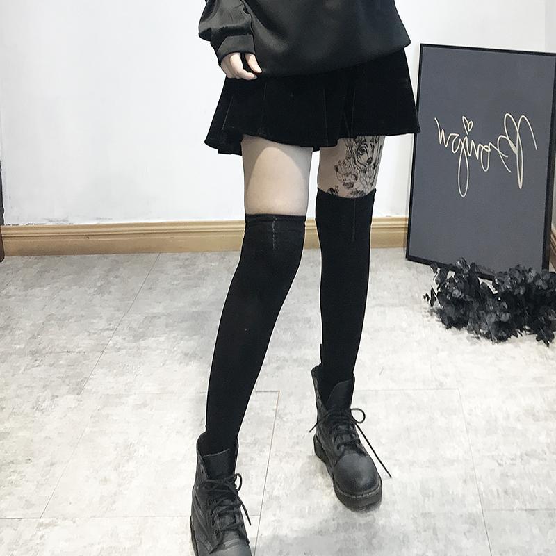 Black Winter Thick JK Thigh Stockings