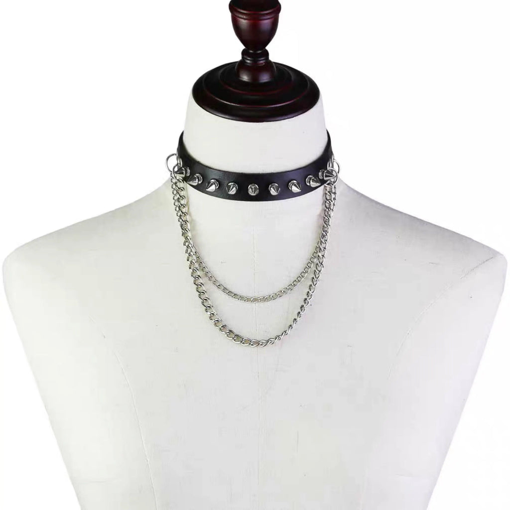 Punk Chains Spike Choker