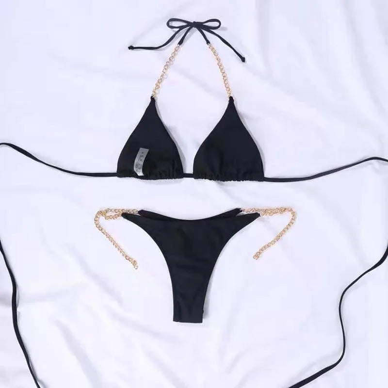 Beach Lovers Bandage Chain Bikini