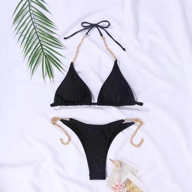 Beach Lovers Bandage Chain Bikini
