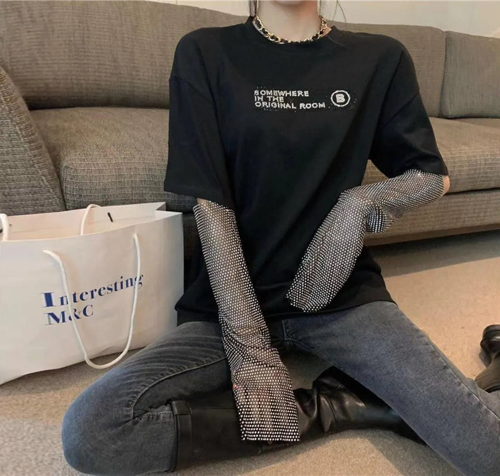 The Diamond Is Shining Bling Bling Arm Gloves