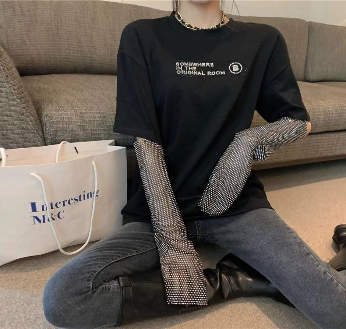 The Diamond Is Shining Bling Bling Arm Gloves