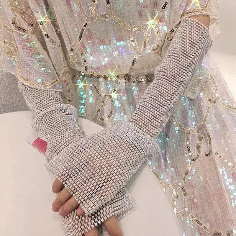 The Diamond Is Shining Bling Bling Arm Gloves
